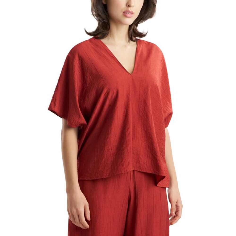 N Natori Womens  Terra Foil Crinkle Caftan Shirt